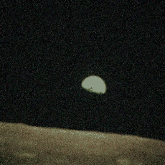 The Earth rising over the Moon, Apollo 8